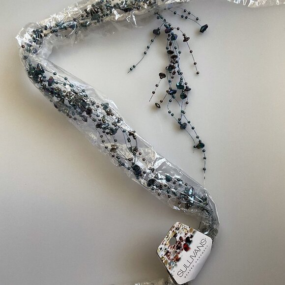 SULLIVANS IRIDESCENT BEADED GARLAND TURQIOUS AND PURPLE ORNAMENTS - Picture 7 of 16